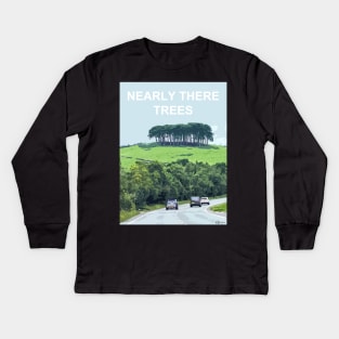 Nearly There Trees Cornwall.  Cornish gift Kernow Travel location poster Kids Long Sleeve T-Shirt